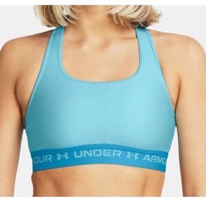 Under Armour Crossback Sport Bra in Blue Capri Padded Compression Sz Xs Athletic